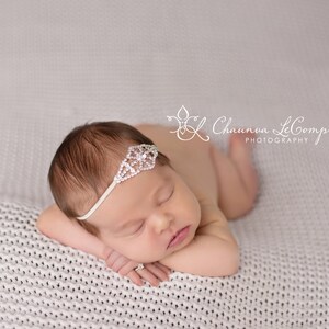 Rhinestone Headband / Silver Headband / Baby Girl Headband / Baby Headband / Baptism Headband / Christening Headband / Baby Ring