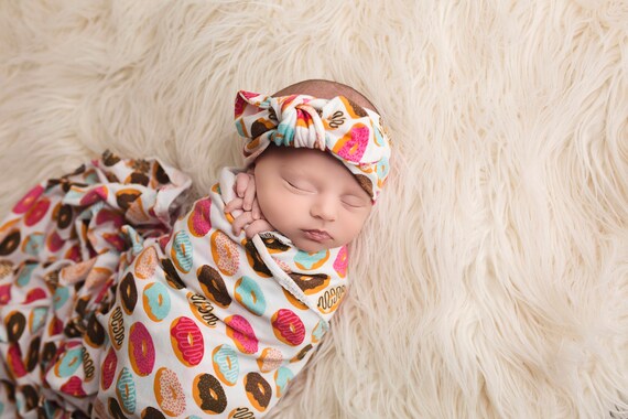 Knit Swaddle Blanket, Knot Headband, Headband Swaddle Set, Lightweight Baby Blanket, Swaddling Blanket, Knit Blanket, Soft Baby Blanket,