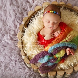 Rainbow Mohair Wrap, Newborn Photo Prop, Newborn Wrap, Mohair Wrap, Rainbow Prop, Rainbow Baby