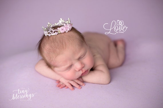 Lavender Austrian Crystal Rhinestone Crown, Princess Crown, Newborn Crown, Newborn Baby Prop, Mini Crown, Newborn Photo Prop, Lavender Crown