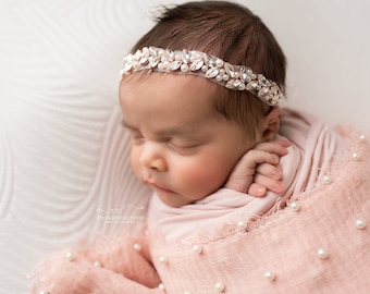 Fascia per capelli con perle di strass / Fascia per capelli per bambina / Accessorio per neonato / Fascia per capelli con strass / Fascia per capelli per neonato / Fascia per battesimo
