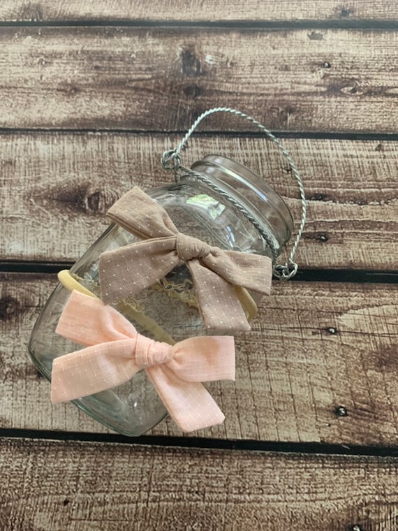 Newborn Bow Set / Petite Headband Set / Soft Bow Set / Newborn Baby Gift / Baby Girl Gift / Baby Shower Gift