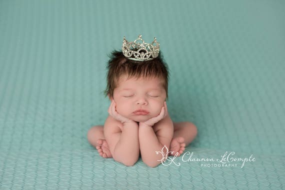 Austrian Crystal Rhinestone Crown, Princess Crown, Newborn Crown, Newborn Baby Prop, Mini Crown, Newborn Photo Prop, Aubree