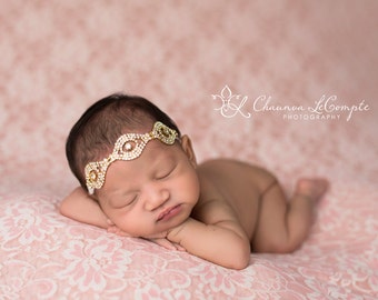 Cerchietto con strass dorati / Cerchietto con strass / Cerchietto per bambina / Cerchietto per bambina / Cerchietto per battesimo / Cerchietto per battesimo / Bambina