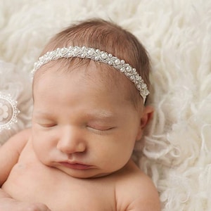 Pearl Headband / Ivory Headband / Baby Girl Headband / Beaded Headband / Christening Headband / Baptism / Newborn Photography Prop