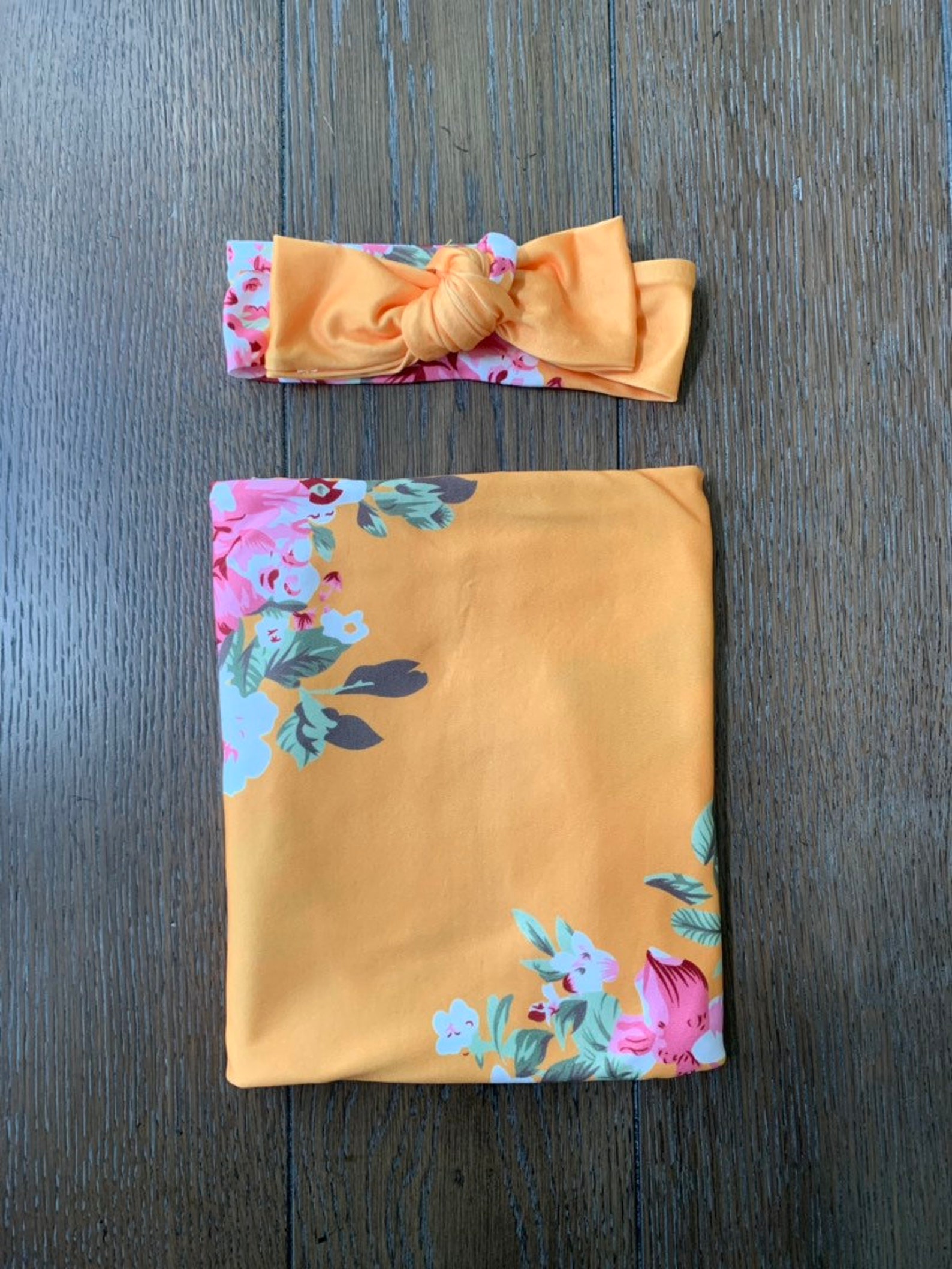 Knit Swaddle Blanket / Knot Headband / Headband Swaddle Set / Etsy