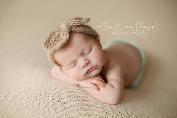 Ready to Ship, Sweet Tan Mohair Turban, Mohair Halo, Mohair Headband, Organic Headband, Newborn Photo Prop, Newborn Headband
