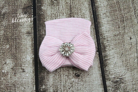 Rhinestone Newborn Hat, Newborn Hat, Baby Hat, Hospital Hat, Newborn Coming Home Outfit, Newborn Hospital Hat, Newborn Hat