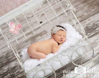 Silber Strass Stirnband / Strass Stirnband / Baby Mädchen Stirnband / Baby Stirnband / Taufe Stirnband / Taufe Stirnband / Baby Mädchen