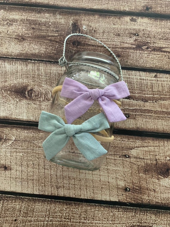 Newborn Bow Set / Petite Headband Set / Soft Bow Set / Newborn Baby Gift / Baby Girl Gift / Baby Shower Gift