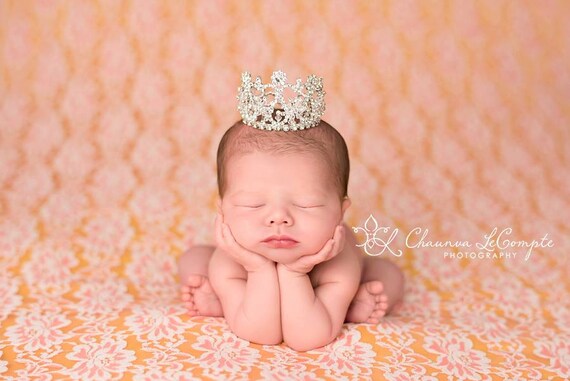 Austrian Crystal Rhinestone Crown, Princess Crown, Newborn Crown, Newborn Baby Prop, Mini Crown, Newborn Photo Prop, Newborn Prop