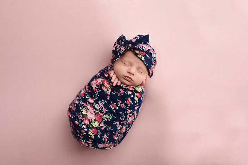 Knit Swaddle Blanket Knot Headband Headband Swaddle Set Etsy