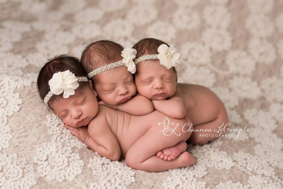 Beaded Headband, Baby Headband, Baby Tie Back, Petite Headband, Baby Girl Headband, Newborn Headband, Christening Headband, Baptism