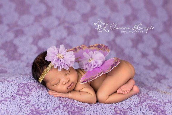 Lavender Butterfly Wing Set, Newborn Wings, Newborn Wing Prop, Baby Wing Prop, Newborn Photo Prop, Newborn Butterfly Wings