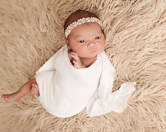 Fascia per capelli con perle di strass / Fascia per capelli per bambina / Accessorio per neonato / Fascia per capelli con strass / Fascia per capelli per neonato / Fascia per battesimo