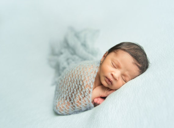 Blue Mohair Wrap, Newborn Photo Prop, Newborn Wrap, Mohair Wrap, Blue Mohair Wrap