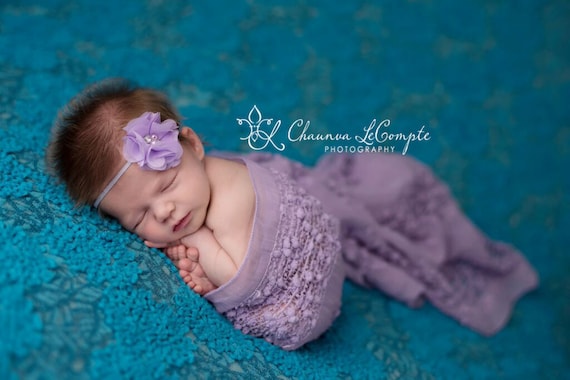 Elaina Collection, Lavender Rhinestone Pearl Headband, Flower Headband, Newborn Headband, Infant Headband