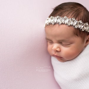 Rhinestone Headband / Baby Girl Headband / Newborn Prop / Baby Headband /  Rhinestone Headband / Newborn Headband / Christening Headband