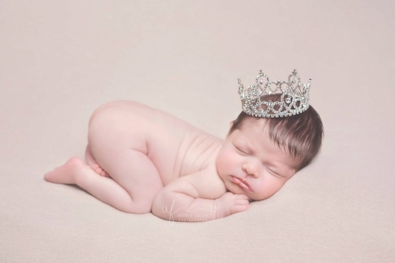 Austrian Crystal Rhinestone Crown, Princess Crown, Newborn Crown, Newborn Baby Prop, Mini Crown, Newborn Photo Prop, Newborn Prop