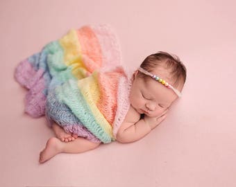 Rainbow Wrap Newborn Photos / Newborn Wrap Rainbow Baby / Rainbow Baby Photo Prop / Rainbow Baby Newborn Prop / Rainbow Baby Wrap / Swaddle