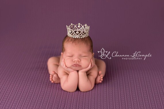 Austrian Crystal Rhinestone Crown, Princess Crown, Newborn Crown, Newborn Baby Prop, Mini Crown, Newborn Photo Prop, Heart Crown