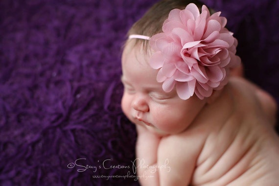 Mauve Flower Headband, Flower Headband, Baby Girl Headband, Mae, Rose Headband, Baby Headband