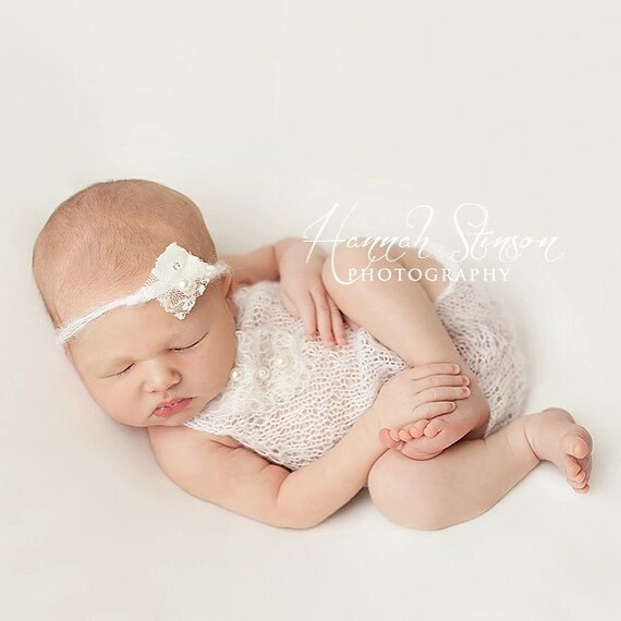 Ivory Mohair Halter Romper and Tie Back / Mohair Photo Prop / Mohair Romper / Newborn Photo Prop / Mohair Tie Back / Ivory Romper / RTS