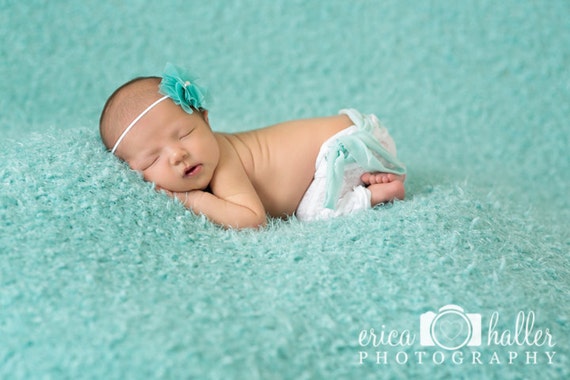 READY TO SHIP, Aqua Headband, Flower Headband, Simple Headband, Baby Headband, Baby Girl Headband, Simple Headband, Photo Prop