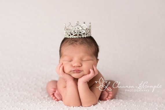 Austrian Crystal Rhinestone Crown, Princess Crown, Newborn Crown, Newborn Baby Prop, Mini Crown, Newborn Photo Prop, Newborn Prop