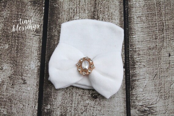 Gold Rhinestone Pearl Newborn Hat, Newborn Hat, Baby Hat, Hospital Hat, Newborn Coming Home Outfit, Newborn Hospital Hat, Newborn Hat