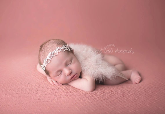 Blush Angel Wing and Lace Tie Back, Newborn Wings, Newborn Angel Wings, Newborn Wing Prop, Angel Wing Prop, Newborn Photo Prop