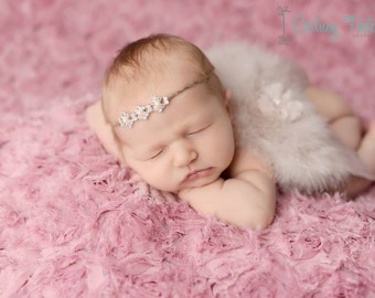 Blush Baby Wing Set / Baby Angel Wing Set / Rhinestone Tie Back / Angel Wings / Newborn Photo Prop / Newborn Wing / Newborn Angel Costume
