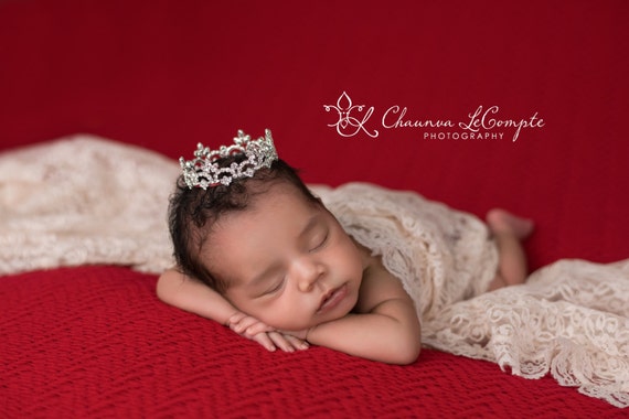 Austrian Crystal Rhinestone Crown, Princess Crown, Newborn Crown, Newborn Baby Prop, Mini Crown, Newborn Photo Prop