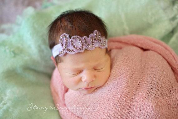 Lavender Rhinestone Love Headband / Rhinestone Headband  display picture 1