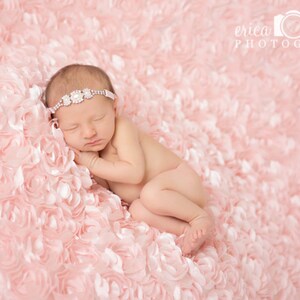 Stunning Fit for a Queen Newborn Pearl Rhinestone Tie Back Baby Headband Halo Baby Crown Photo Prop