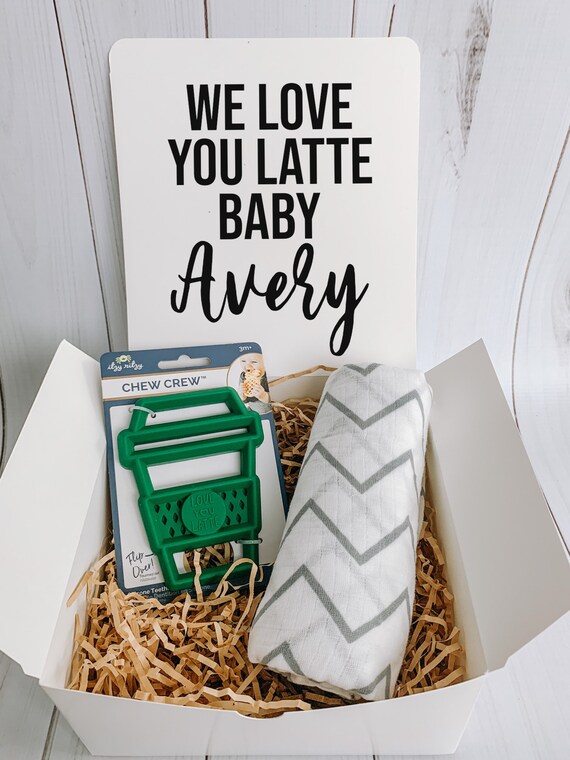 New Baby Gift Box / Funny Baby Gift / Baby Girl Gift / Baby Boy Gift / Baby Shower Gift / Quarantine Gift Box / love you Latte Baby Gift