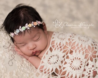 Rainbow Headband, Rainbow Tie Back, Rainbow Baby Headband, Simple Headband, Organic Tie Back, Newborn Photo Prop, Rainbow Baby Headband