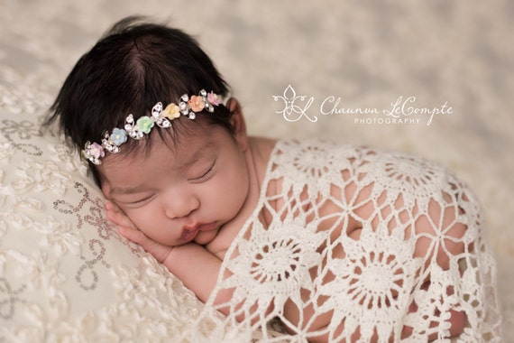 Rainbow Headband, Rainbow Tie Back, Rainbow Baby Headband, Simple Headband, Organic Tie Back, Newborn Photo Prop, Rainbow Baby Headband