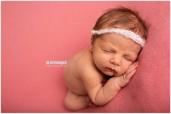 Ivory Mohair and Pearl Tie Back, Tie Back, Simple Tie Back, Baby Tie Back, Newborn Photo Prop, IVory Tie Back, Mohair Tie Back