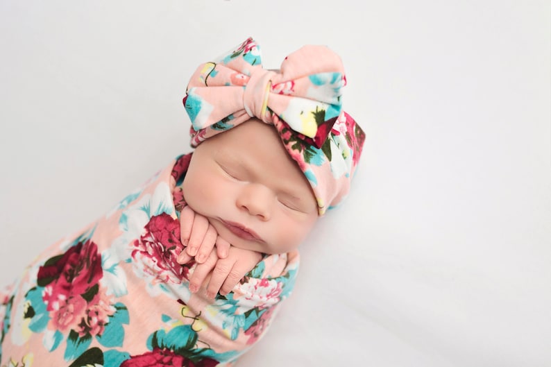 Knit Swaddle Blanket Knot Headband Headband Swaddle Set Etsy