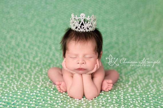 Austrian Crystal Rhinestone Crown, Princess Crown, Newborn Crown, Newborn Baby Prop, Mini Crown, Newborn Photo Prop, Newborn Prop