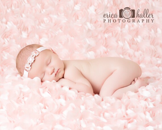 Sweet Sophie Stunning Fit for a Queen Newborn Pink Rhinestone Tie Back Baby Headband Halo Baby Crown Photo Prop