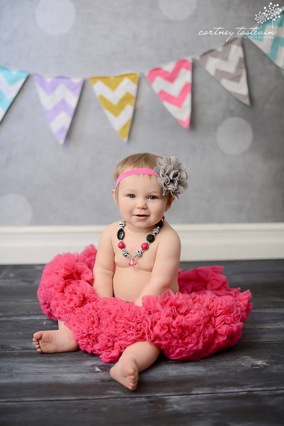 Gray Flower Headband, Gray and Pink Headband, Baby Girl Headband, Large Flower Headband