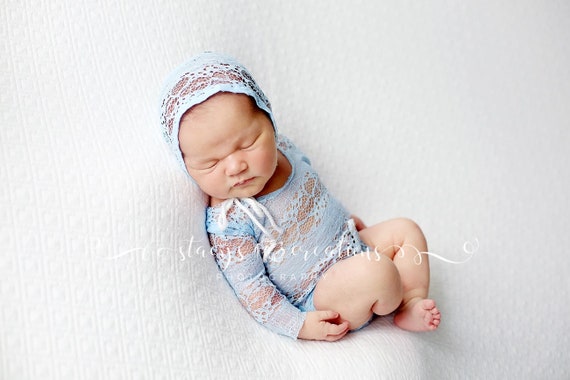 Lace Romper and Bonnet / Newborn Romper / Newborn Lace Romper / Ivory Lace Newborn Romper / Lace Bonnet / Newborn Photo Prop / RTS