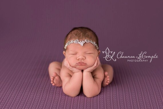 Lilly Rhinestone Halo, Baby Headband, Rhinestone Headband, Newborn Headband, Baptism Headband, Christening Headband