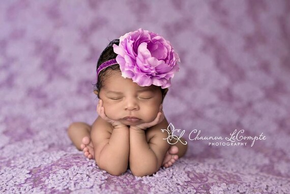 Delaney, Lavender Headband, Lavender Flower Headband, Baby Girl Headband, Baby Headband, Photo Prop, Newborn Prop, Baby Girl Photo Prop