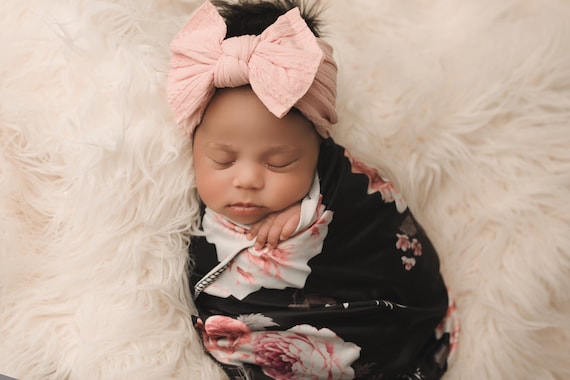 Baby blanket and headband hotsell