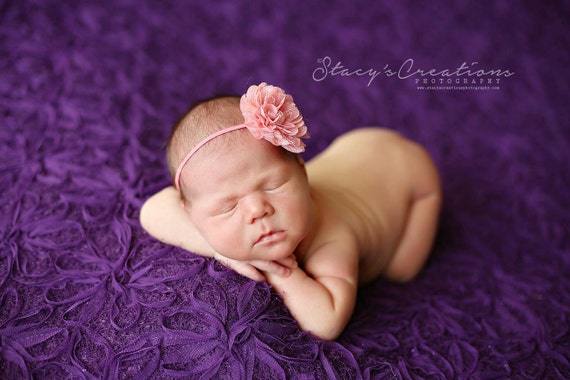 READY TO SHIP, Coral Flower Headband, Newborn Photo Prop, Baby Headband, Simple Headband, Newborn Headband, Flower Headband, Petite Amelia