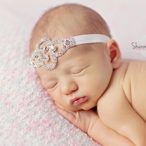 Silver Rhinestone Headband / Rhinestone Headband / Baby Girl Headband / Baby Headband / Baptism Headband / Christening Headband / Baby Girl