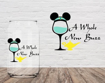 Op Disney geïnspireerd bierblikje / glas prinsessenkoffie / Esthetisch glas / Op Disney geïnspireerd drinkglas / Cadeau voor vriend